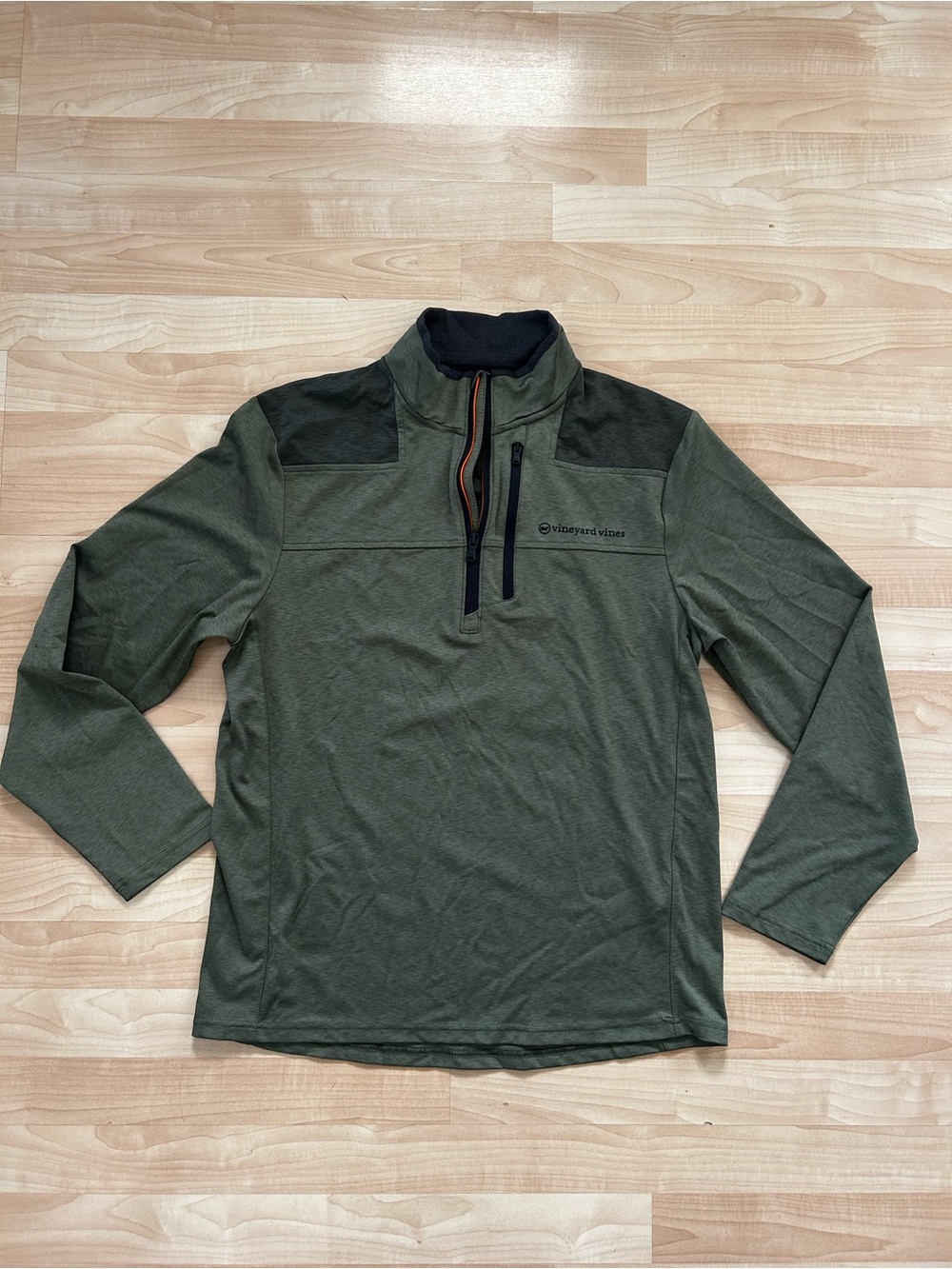 Vineyard Vines Olive OTG On-The-Go Quarter-Zip Pullover